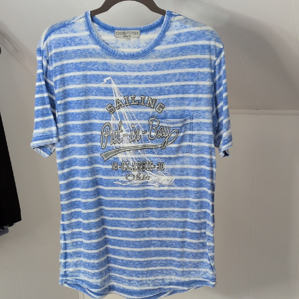 Cool Creek Blue Striped Women's Short Sleeve Tee